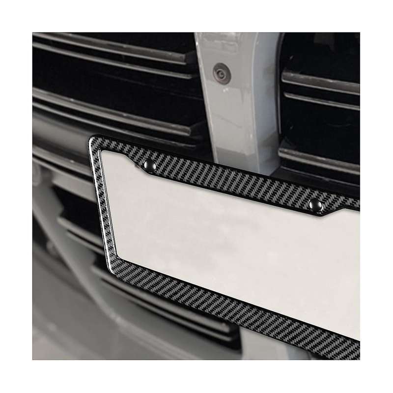 Universal US CA Standard Size Carbon Fiber Car License Plate Frame Cover Holder Auto Accessory TAG C