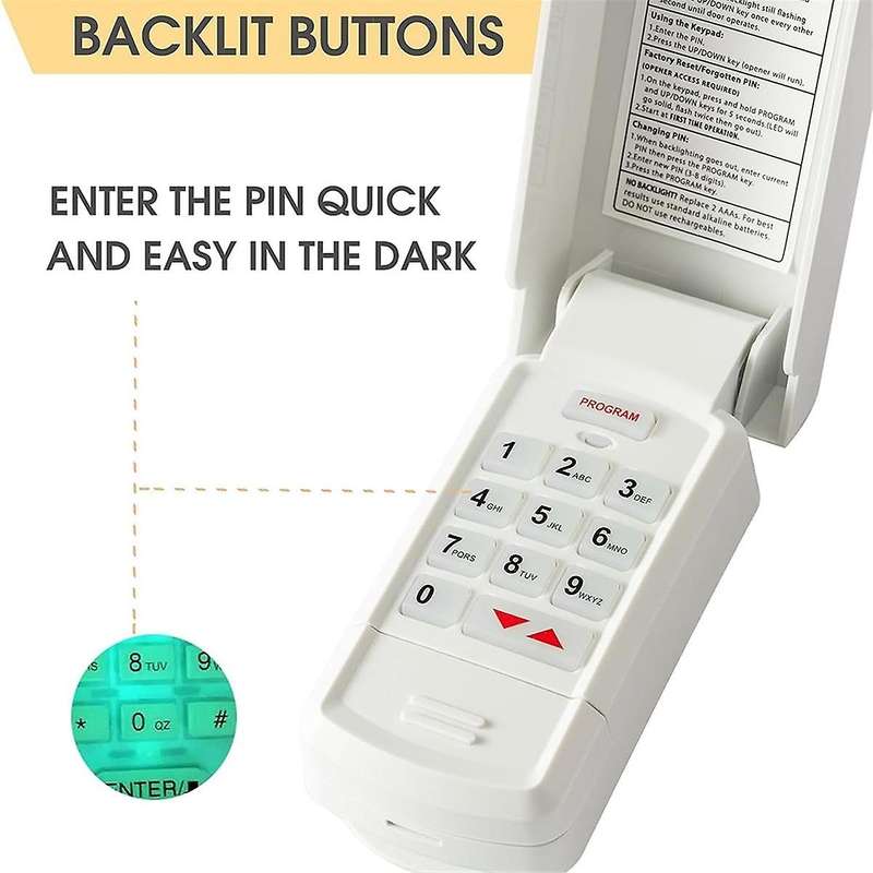 Universal Wireless Garage Door Opener Keypad -r for Genie Overhead Linear