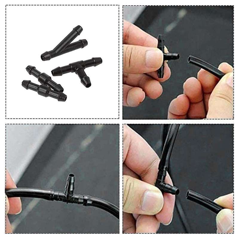 Universal Windshield Washer Nozzle Fluid Hose Kit with Hose Connectors for Of Car Washer (6m + 15pc