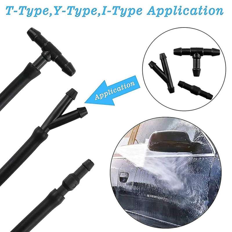 Universal Windshield Washer Nozzle Fluid Hose Kit with Hose Connectors for Of Car Washer (6m + 15pc