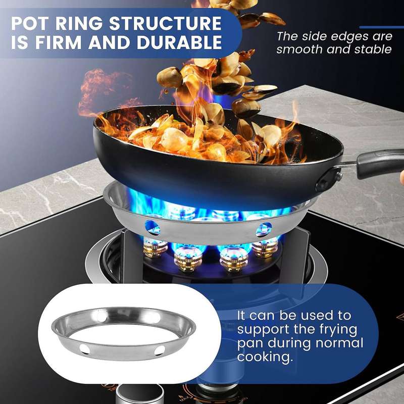 Universal Wok Pan Support Rack Stand Wok Ring/metallic Round Bottom Universal Size for Stove Fry Pa
