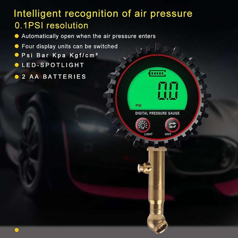 Upgrade Digital Tire Pressure Gauge Air Chuck and Compressor Accessories Lcd Display Heavy Duty Led