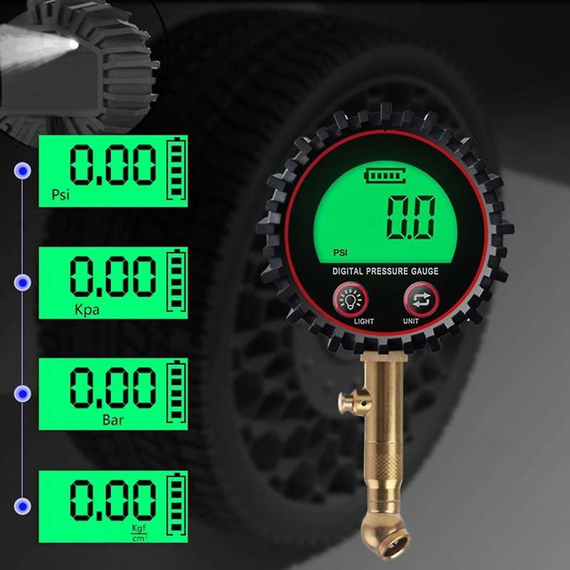 Upgrade Digital Tire Pressure Gauge Air Chuck and Compressor Accessories Lcd Display Heavy Duty Led