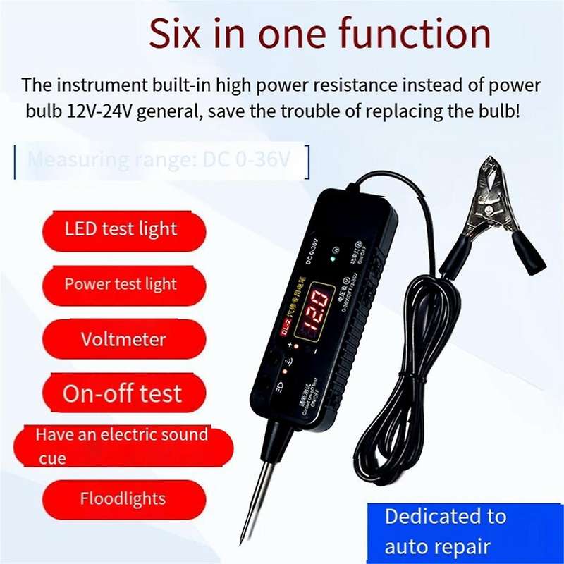 Upgrade Auto Circuit Tester DC 0-36V Vehicle Pulse Sensor Signal LED Light Testing Pen Probe Car Pow
