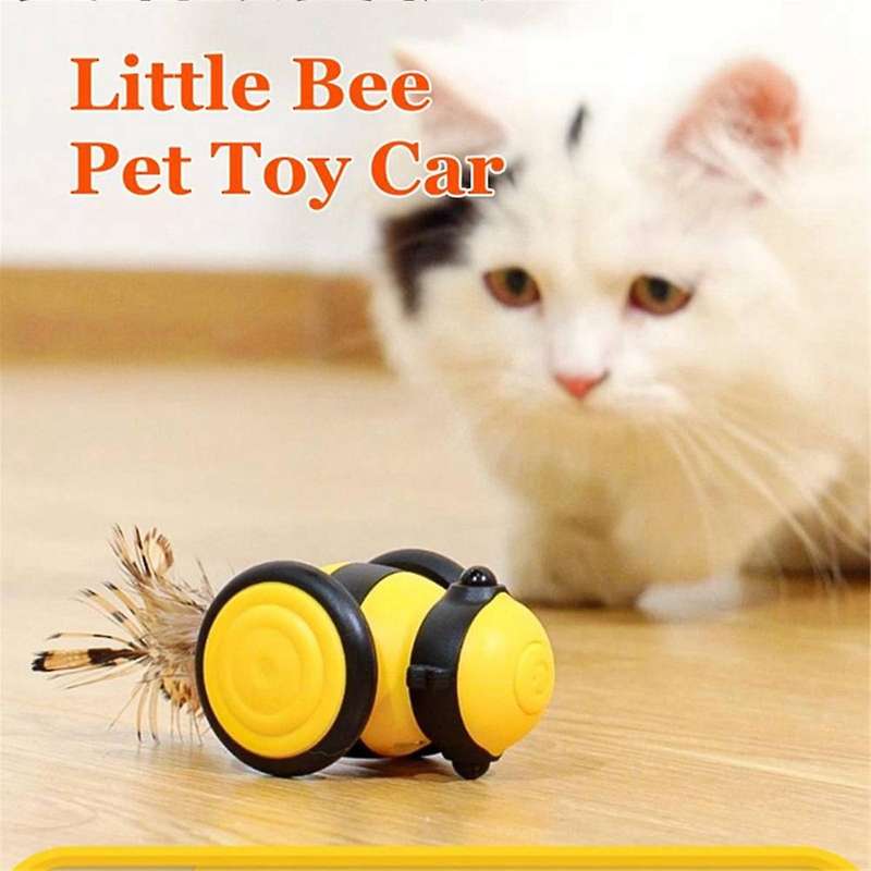 Upgrade Smart Cats Toy Car Automatic Moving Interactive Puzzle Pet Toys with LED Light for Dog Kitte