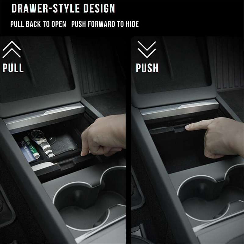 Upgraded Center Console Organizer Tray for 2024 Flocked Armrest Storage Box Interior Accessories