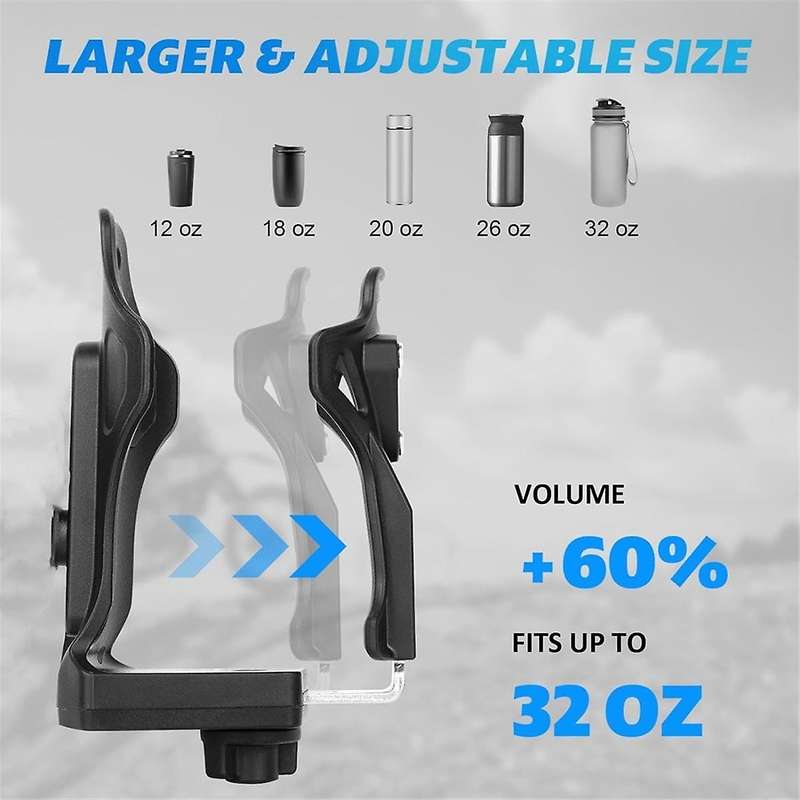 Upgraded Adjustable Motorcycle Atv Cup Holder, Water Bottle Holder Mount, Motorcycle Drink Holder