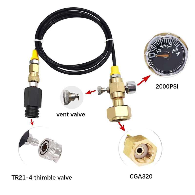 Upgraded CGA320 Co2 Tank Adapter Connects Directly to the Machine, Adapter for TR21-4 Water Machine