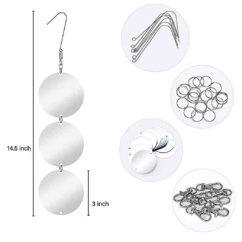 Upgraded Mirror Reflective Bird Repellent Upgraded Bird Scare Discs Set Highly Reflective Double-Sid