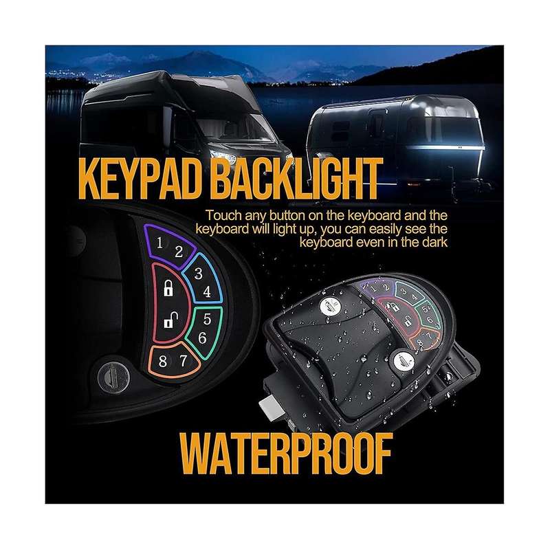 Upgraded RV Door Lock Keyless Entry, RV Lock with Key and Remote for Travel Trailer , Fit 2.75x3.75