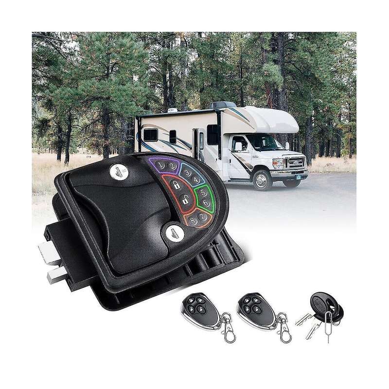 Upgraded RV Door Lock Keyless Entry, RV Lock with Key and Remote for Travel Trailer , Fit 2.75x3.75