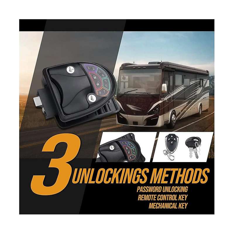 Upgraded RV Door Lock Keyless Entry, RV Lock with Key and Remote for Travel Trailer , Fit 2.75x3.75