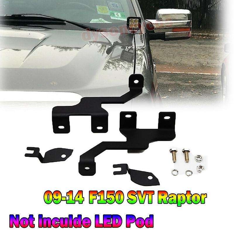 Upper Hood Ditch Front A-Pillar Hood Hinges LED Work/Square Light Mount Brackets for 2004-2014