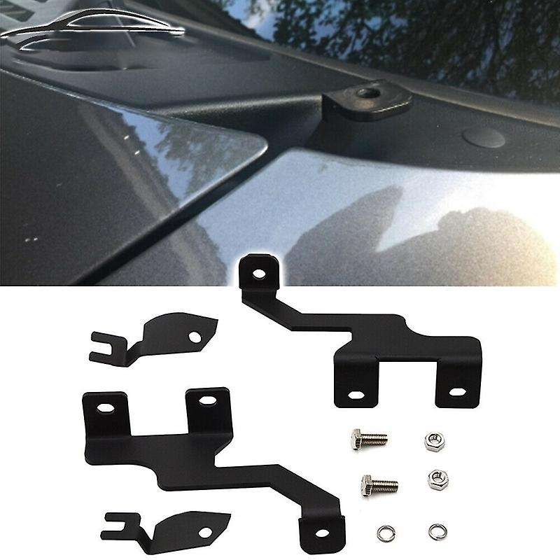 Upper Hood Ditch Front A-Pillar Hood Hinges LED Work/Square Light Mount Brackets for 2004-2014