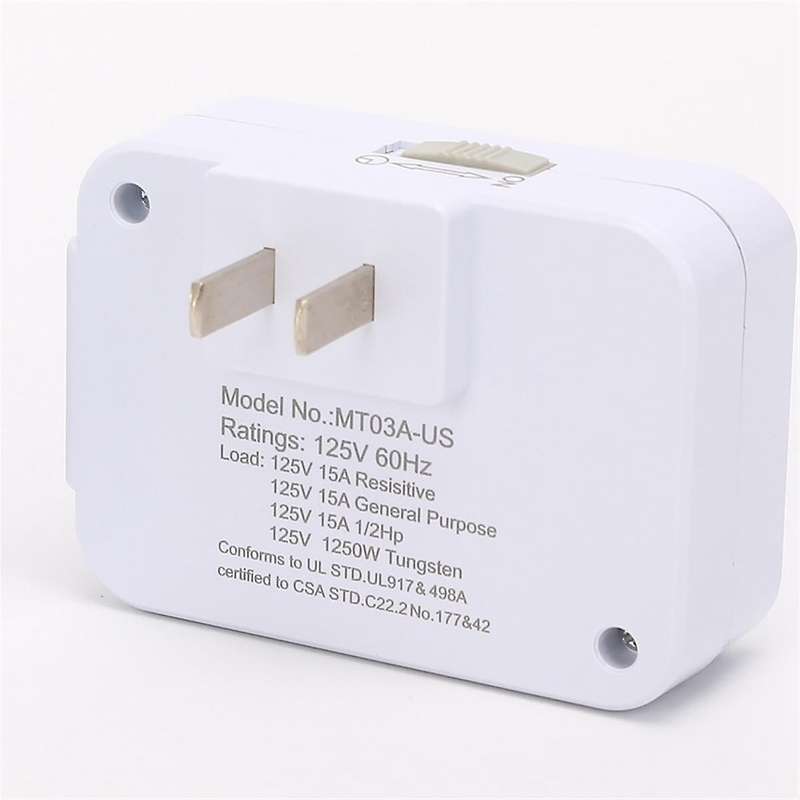 US Plug, 24-Hour Cycle Plug-in Mechanical , Programmable Timer for Electrical Outlets, 30-Minute Int