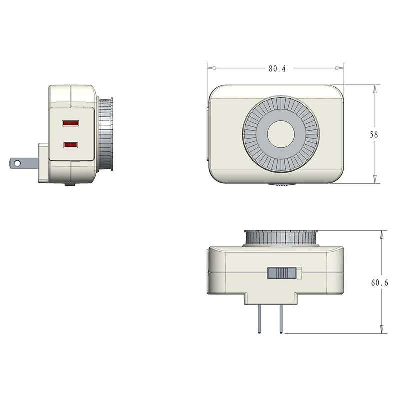 US Plug, 24-Hour Cycle Plug-in Mechanical , Programmable Timer for Electrical Outlets, 30-Minute Int