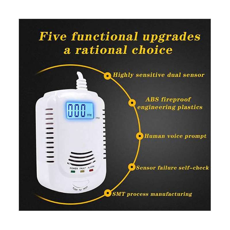 Us Plug,carbon Monoxide Detector,gas Leak Warning Siren,gas Sensor Methane,propane,co Alarm