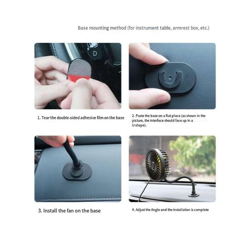 Usb Car Fan for Backseat Car Cooling Fan, 3 Speeds Strong Wind 5v Fan with Adjustable Clip Electric