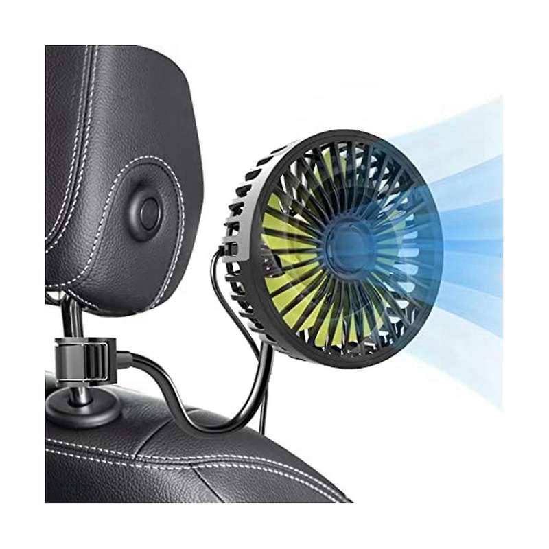 Usb Car Fan for Backseat Car Cooling Fan, 3 Speeds Strong Wind 5v Fan with Adjustable Clip Electric