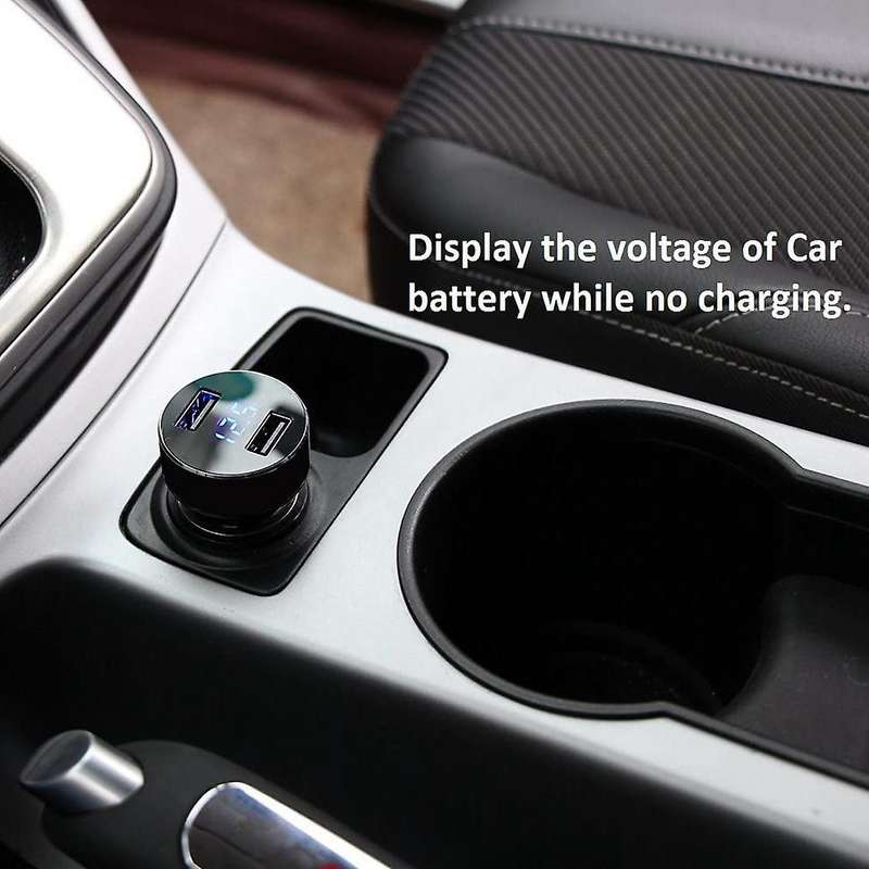 USB Car Charger, 4.8A Output Car Adapter, Cigarette-Lighter Voltage Meter for ,,,LG, Etc, Black