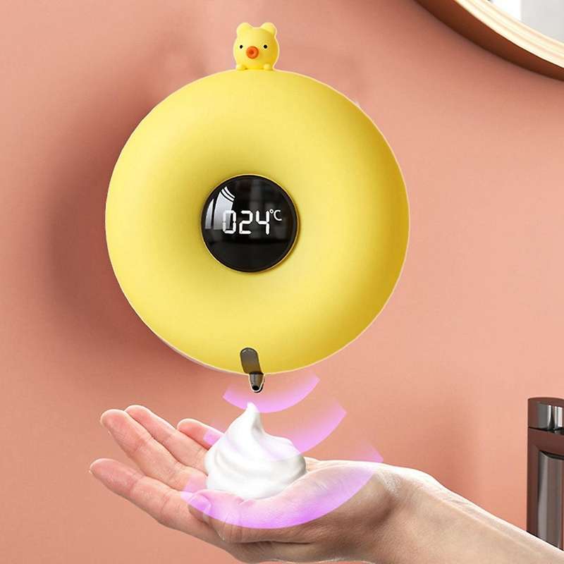 USB Charging Cute Pet Donut Washing Automatic Mobile Phone Wall-Mounted Led Display Foam Soap Dispen
