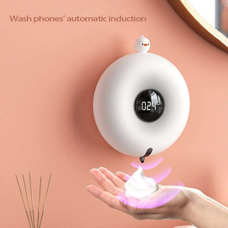 USB Charging Cute Pet Donut Washing Automatic Mobile Phone Wall-Mounted Led Display Foam Soap Dispen