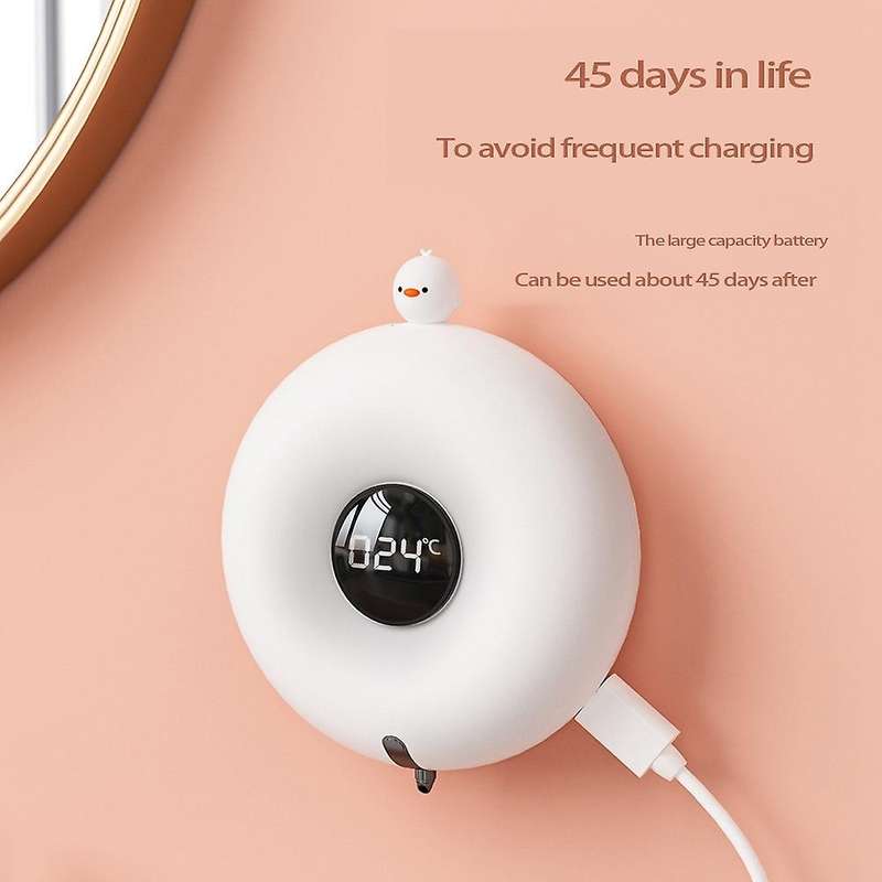 USB Charging Cute Pet Donut Washing Automatic Mobile Phone Wall-Mounted Led Display Foam Soap Dispen