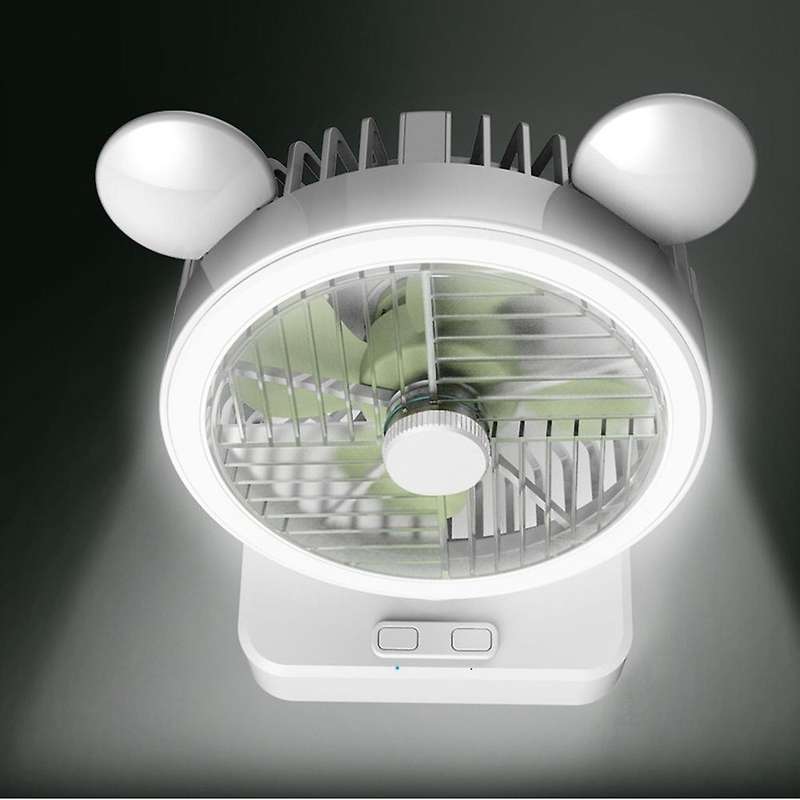 USB Desk Fan Rechargeable Small Fan Desktop Fan with Night Light,Portable Fan for Office Home Table,