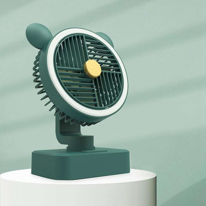 USB Desk Fan Rechargeable Small Fan Desktop Fan with Night Light,Portable Fan for Office Home Table,