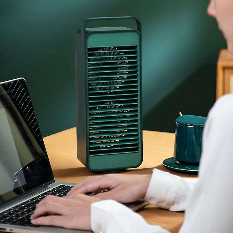 USB Double Blade Rotating Fan USB Rechargeable Fan Portable Cooling Fan Desktop Air Cooler for Offic