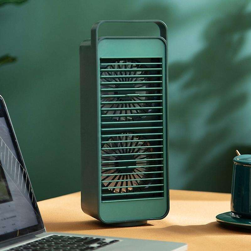 USB Double Blade Rotating Fan USB Rechargeable Fan Portable Cooling Fan Desktop Air Cooler for Offic