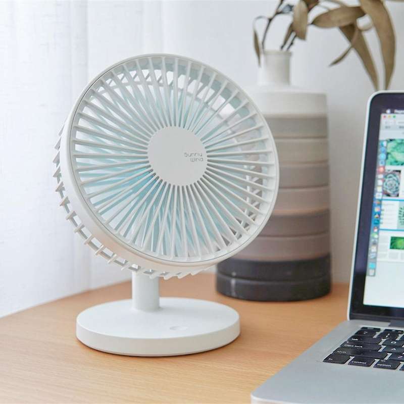 USB Desk Fan Rechargeable 2000MAh Battery Operated Desktop Fan Portable Small Fan for Home Office Be