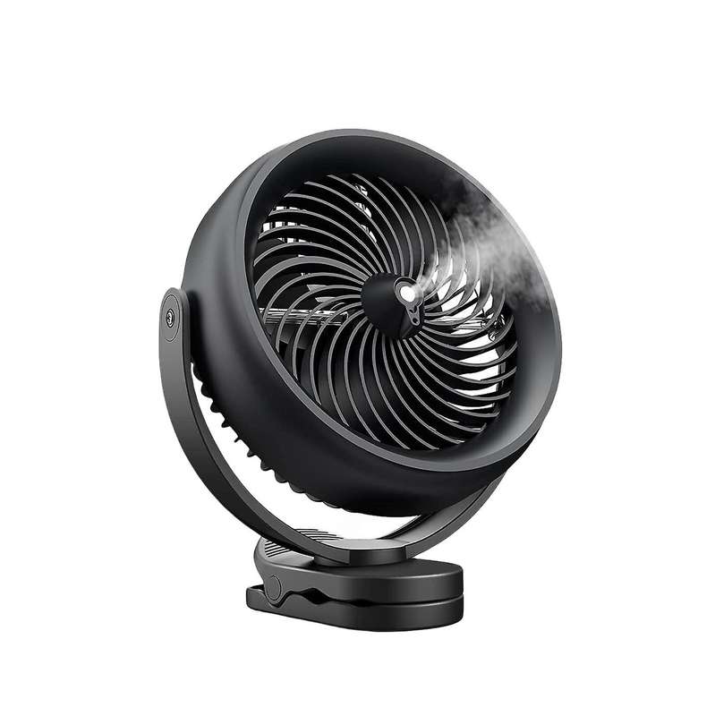 USB Desk Fan Water Cooling Fan 10000MAh Rechargeable Portable Clip on Fan for Office Desk Golf Car O