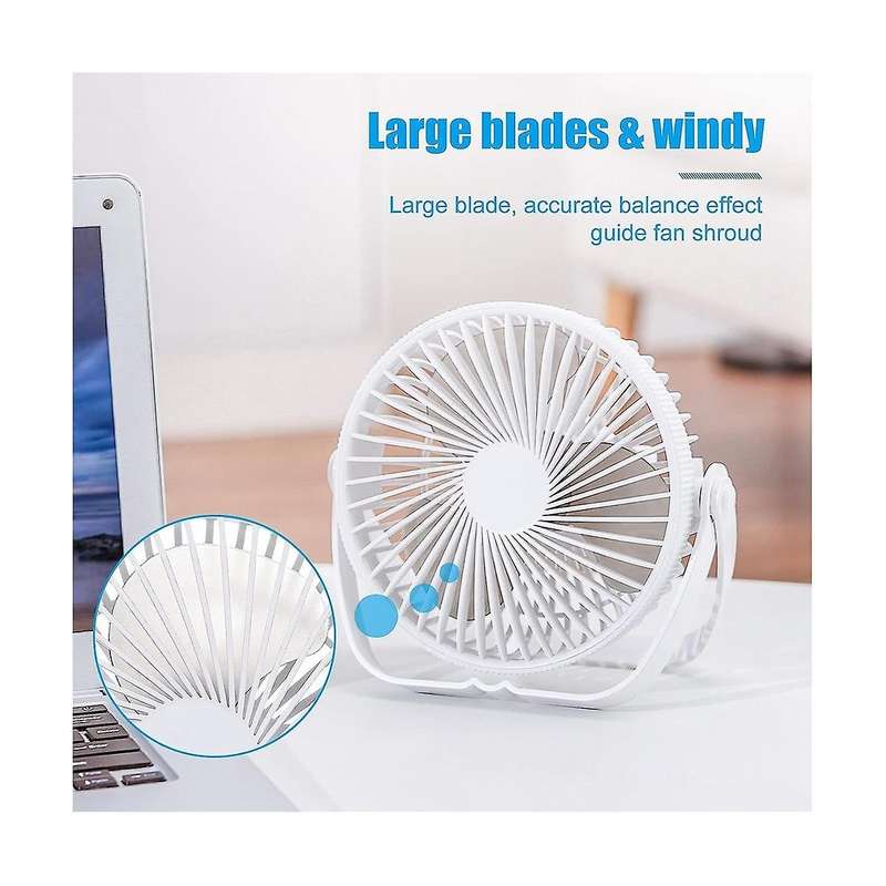 Usb Fan Small Desk Table Fan Silent Powerful Portable Mini Cooling Fan Rechargeable Battery Fan 3 Sp