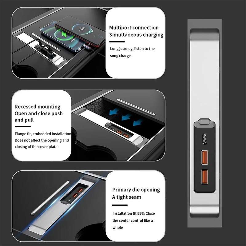 Usb Hub 27w Quick Interior Charger Intelligent Usb Docking Station Shunt Hub Accessories for Model