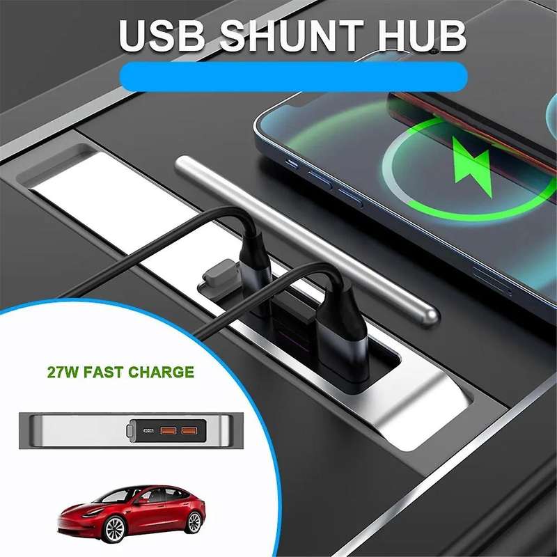 Usb Hub 27w Quick Interior Charger Intelligent Usb Docking Station Shunt Hub Accessories for Model