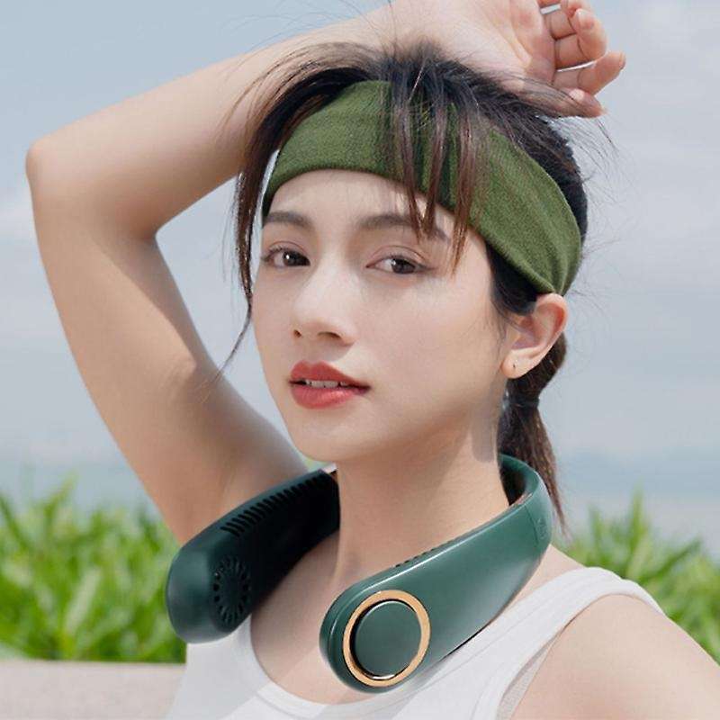 USB Folding Neck Fan Bladeless Air Conditioning Neckband Hanging Fan Adjustable Portable Personal Ai
