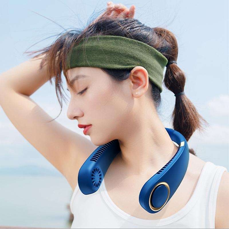 USB Folding Neck Fan Bladeless Air Conditioning Neckband Hanging Fan Adjustable Portable Personal Ai
