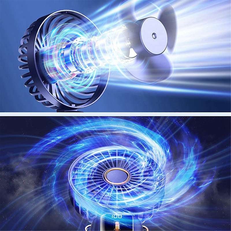 USB Handheld Fan, Mini Portable Desktop Folding Small Fan, Rechargeable Long-Life Fan