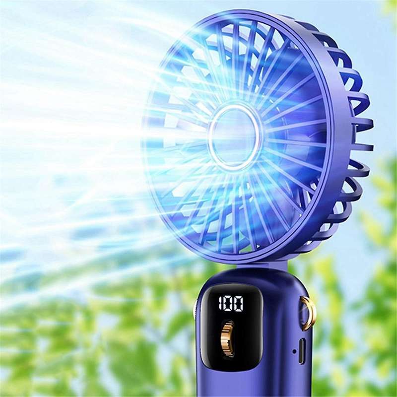 USB Handheld Fan, Mini Portable Desktop Folding Small Fan, Rechargeable Long-Life Fan