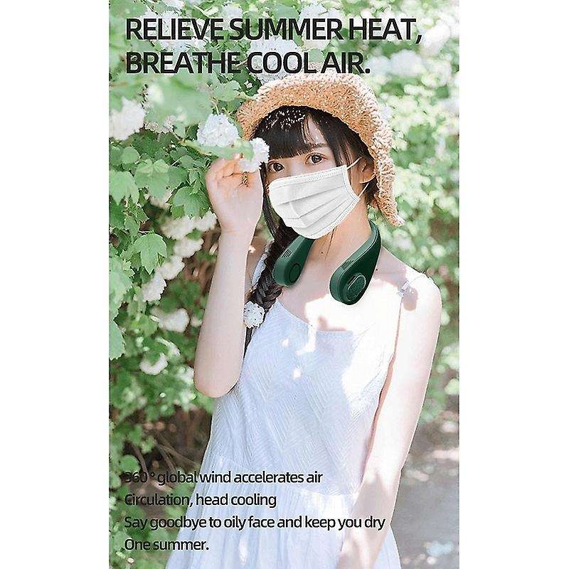 USB Leafless Hanging Neck Fans Portable 3000Mah Rechargable Battery Personal Portable Low Noise Arou
