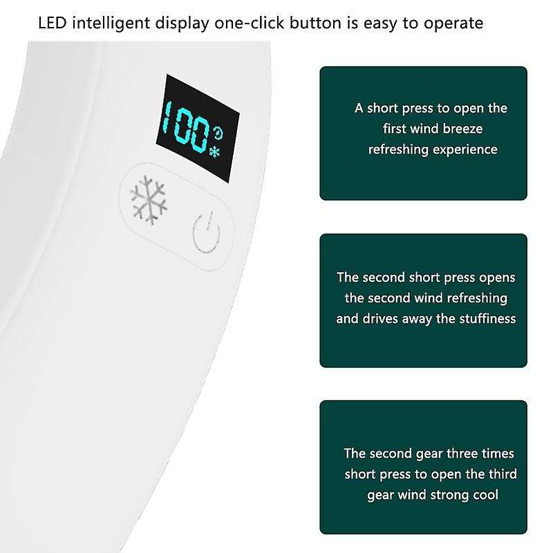 USB Leafless Hanging Neck Fans Portable 4000Mah Rechargeable Battery Personal Fan Portable Low Noise