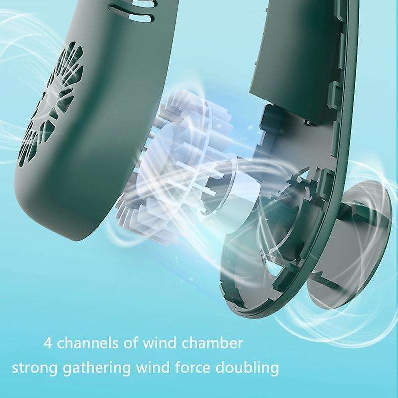 USB Leafless Hanging Neck Fans Portable 4000Mah Rechargeable Battery Personal Fan Portable Low Noise