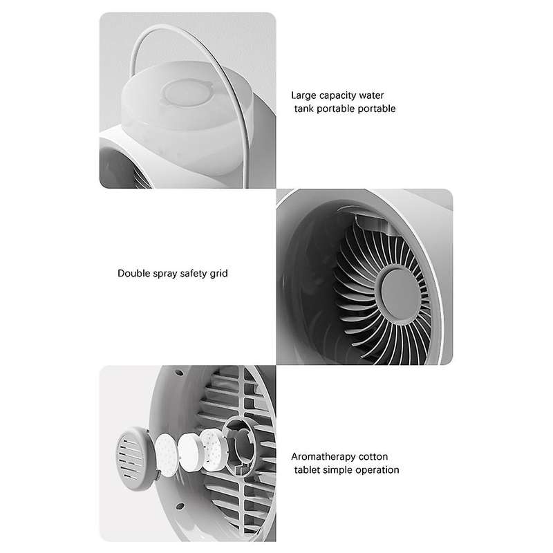 USB Portable Air Cooler Fan Mini Air Conditioner 4000MAh 350ML Cooling Fan 120 degree Wide-Angle for