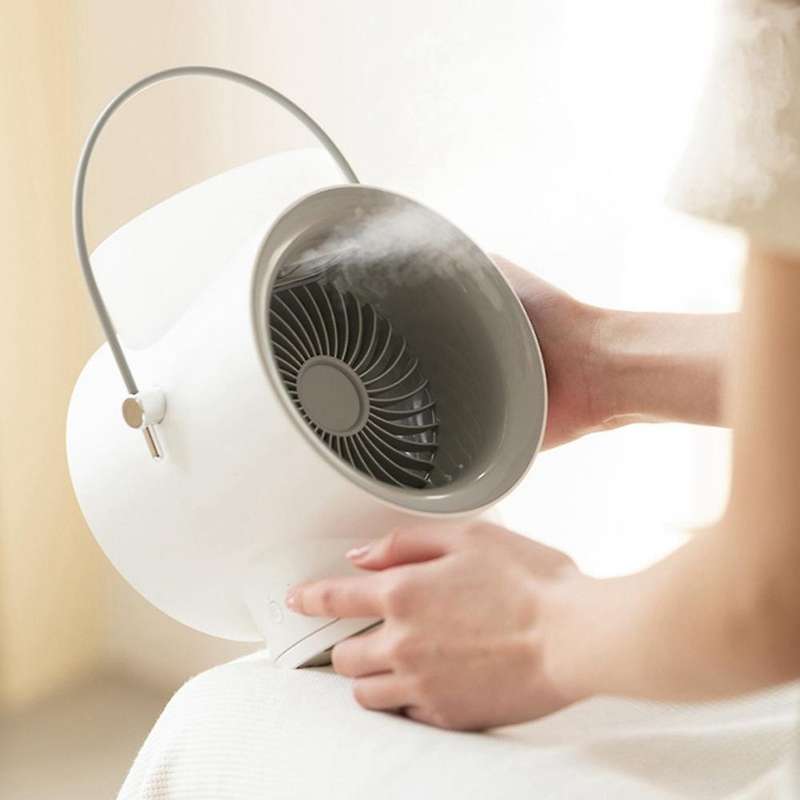 USB Portable Air Cooler Fan Mini Air Conditioner 4000MAh 350ML Cooling Fan 120 degree Wide-Angle for