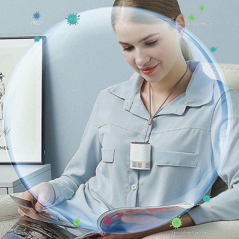 USB Portable Air Purifier Personal Hanging Necklace with Negative Ion Air Freshener for Adults Kids