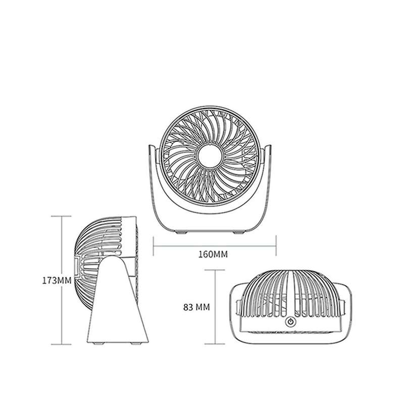 Usb Portable Cooling Desk Fan 360 Rotate 3 Speed Electrical Quiet Powerful Mini Table Fans Bedroom/h
