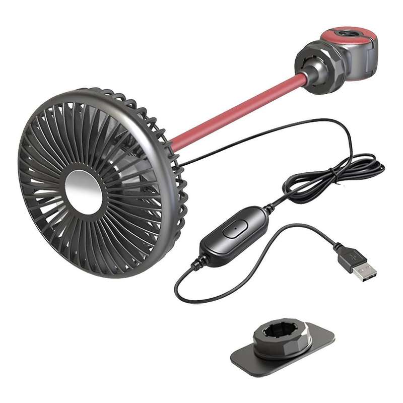 Usb Portable Fan for Car Backseat Fan, 360degree 3 Speeds Strong Wind 5v Fan with Adjustable Clip El