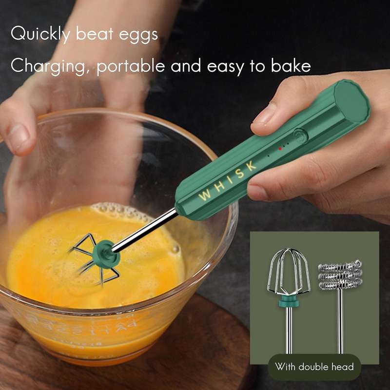 USB Rechargeable Electric Whisk Egg Beater Handheld Coffee Blender Household Milk Shaker Mixer Froth
