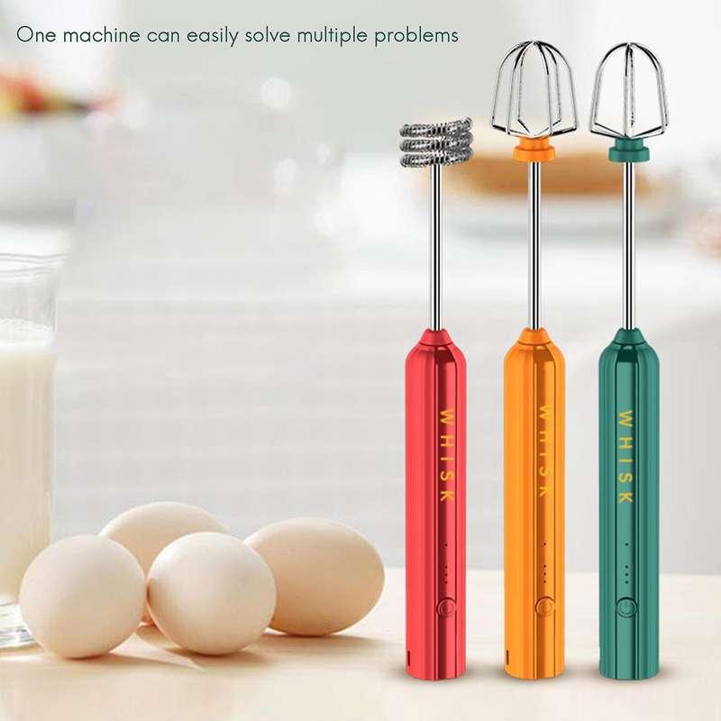 USB Rechargeable Electric Whisk Egg Beater Handheld Coffee Blender Household Milk Shaker Mixer Froth